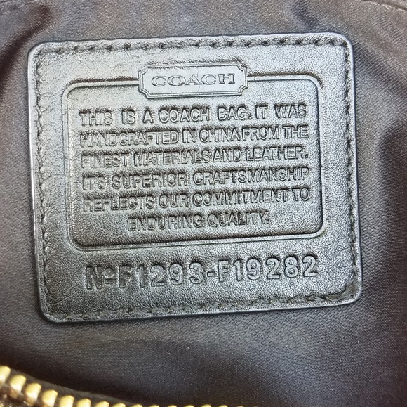 Black Patent Leather Bag with Embroidered Coach Cs - Picture 4 of 6